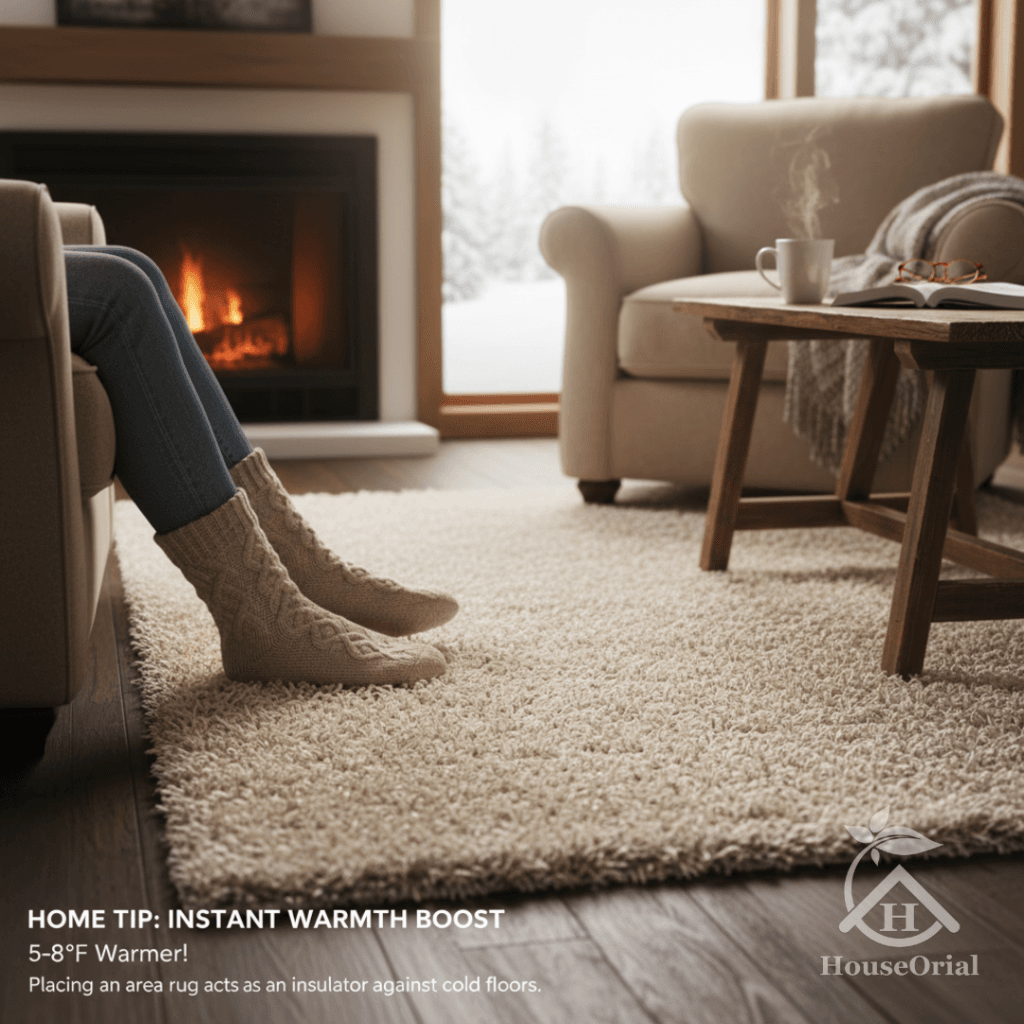 15 Home Tips for Winter That Saved My Heating Bill: Seal Leaks, Sleep Better 2025 12 Home Tips for Winter: Strategic use of area rugs to insulate cold floors and boost the 'felt temperature' in your home.